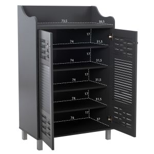 Melamine shoe cabinet Kailena dark gray Hm2230.10 77x40x121.5