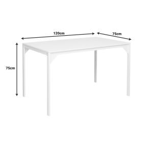 Меламинова маса Chan в бял нюанс и бял метален крак 120x75x75см