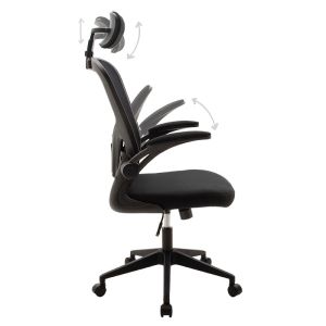 Ergoline executive chair, mesh fabric, black color