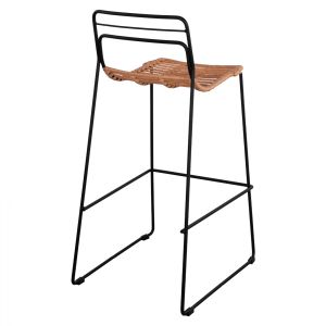 Метален бар стол Allegra Hm5642 ратан в бежов цвят 48x53x100cm