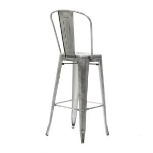 Metal bar stool Relix Utopia dark silver color