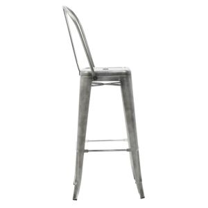 Metal bar stool Relix Utopia dark silver color