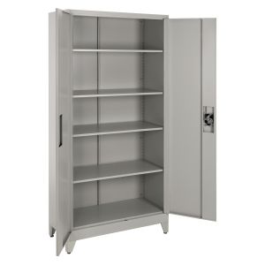 Метален гардероб Duron с 2 врати, 5 рафта и крака - сив 90χ40χ190hcm , Hm11979