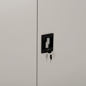 Metal wardrobe with legs Clod with 2 doors and divider - light gray 90χ40χ190hcm, HM11981