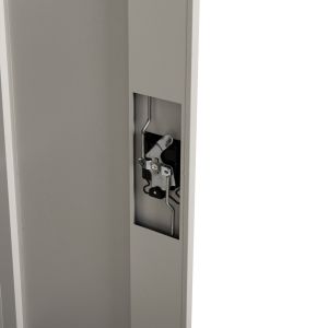 Metal wardrobe with legs Clod with 2 doors and divider - light gray 90χ40χ190hcm, HM11981
