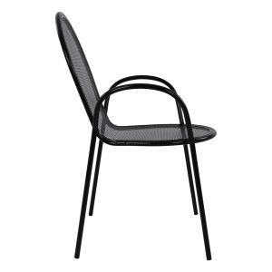Metal garden chair Hm5029,01 Vera in black color 56x62,5x90cm