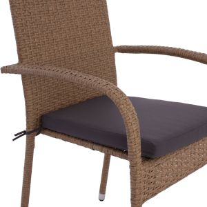Метален градински стол Hm5685,02 с възглавничка 55x64x93cm