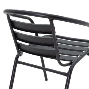 Tade metal garden chair in black