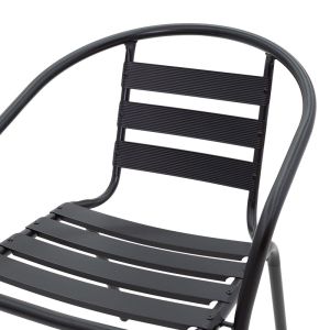 Tade metal garden chair in black