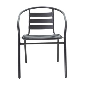 Tade metal garden chair in black