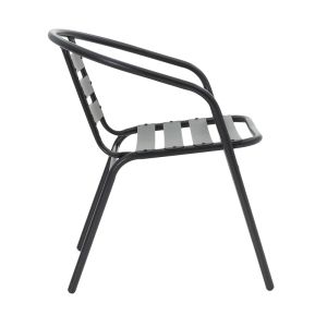 Tade metal garden chair in black