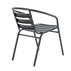 Tade metal garden chair in black