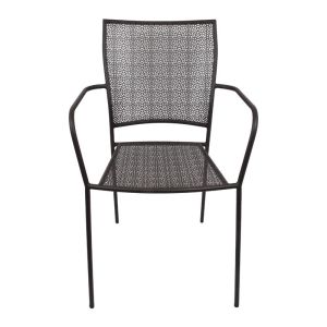 Metal garden chair brown color 56x56x89cm