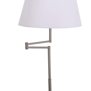 Metal lamp Fl4074 white shade with silver base 35x160cm E27