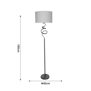 Quanfy Inart E27 gold metal lampshade with cream shade D40x180cm