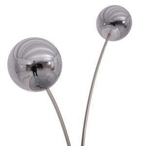 Metal lamp with 2 lamps Fl4028a gray glass shade with silver-black base 166cm E27