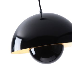 Метален полилей 1χe27 Max40w Φ300mm гланцово черно Arte Illumina Jarden