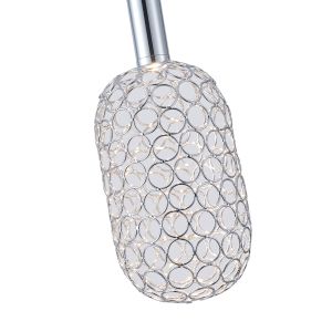 Метален полилей Led 6.3w 648lm 3000k Φ130x1588mm хромирани, перфорирани с осветление