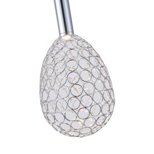 Метален полилей овален Led 6.3w 648lm 3000k Φ140x1588mm хромирани, перфорирани с осветление