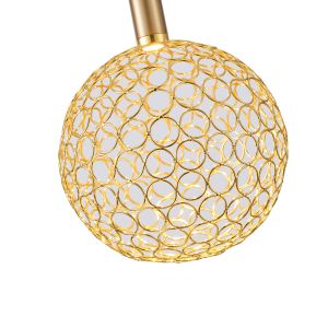 Метален полилей овален Led 6.3w 648lm 3000k Φ200x1388mm златисти арте иллумина перфорато