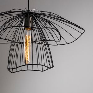 Метален полилей цвят черен Hm7231 E27 D50x123cm