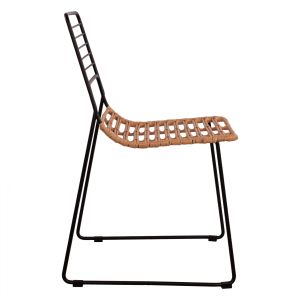 Метален стол Allegra Hm5694 с ракита бежов 51x54x83cm