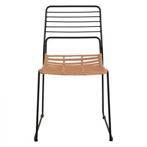 Метален стол Allegra Hm5694 с ракита бежов 51x54x83cm