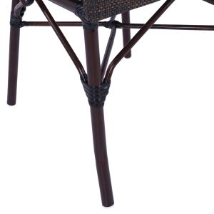 Метален стол Bamboo Look кафяв Hm5718 54x62x89cm