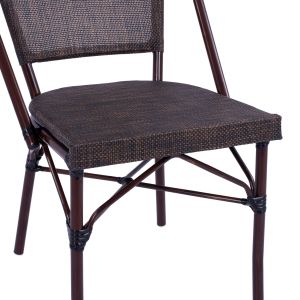 Метален стол Bamboo Look кафяв Hm5718 54x62x89cm