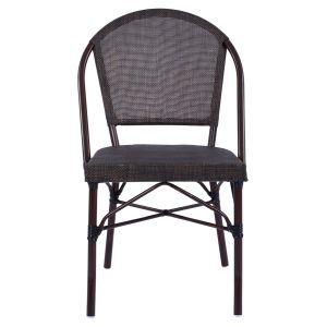 Метален стол Bamboo Look кафяв Hm5718 54x62x89cm