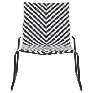 Metal chair Pony black and white synthetic rattan 66x68x75hcm Hm6082