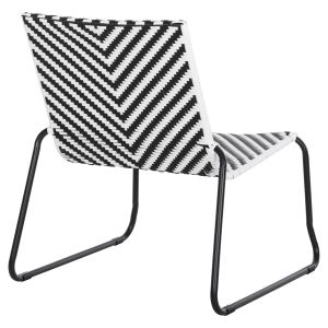 Metal chair Pony black and white synthetic rattan 66x68x75hcm Hm6082