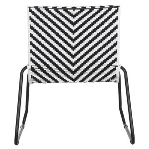 Metal chair Pony black and white synthetic rattan 66x68x75hcm Hm6082