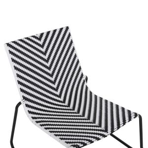 Metal chair Pony black and white synthetic rattan 66x68x75hcm Hm6082