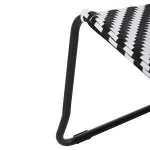 Metal chair Pony black and white synthetic rattan 66x68x75hcm Hm6082