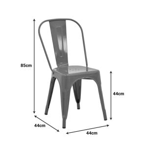Metal chair Utopia in olive green color 44x44x85cm