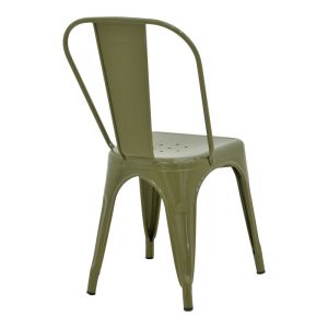 Metal chair Utopia in olive green color 44x44x85cm