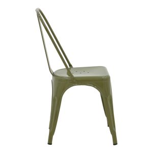 Metal chair Utopia in olive green color 44x44x85cm