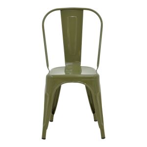 Metal chair Utopia in olive green color 44x44x85cm