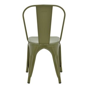 Metal chair Utopia in olive green color 44x44x85cm