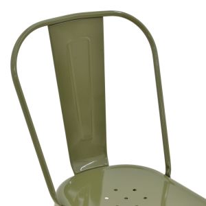 Metal chair Utopia in olive green color 44x44x85cm