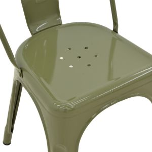 Metal chair Utopia in olive green color 44x44x85cm