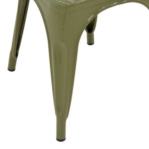 Metal chair Utopia in olive green color 44x44x85cm