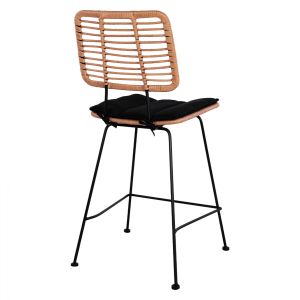 Метален стол с възглавничка Allegra Hm5644 ракита в бежов цвят 55x56x107