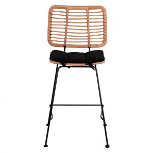 Метален стол с възглавничка Allegra Hm5644 ракита в бежов цвят 55x56x107