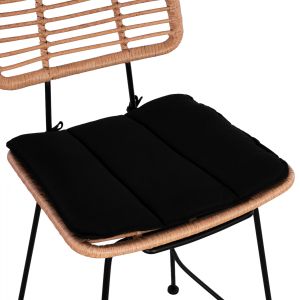 Метален стол с възглавничка Allegra Hm5644 ракита в бежов цвят 55x56x107