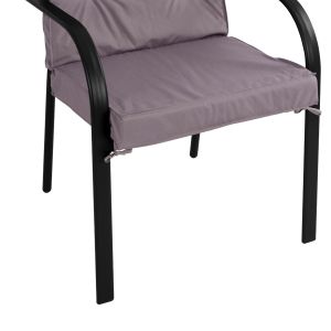 Metal armchair Endika, gray color with cushion 60x71x105cm Hm5680,01