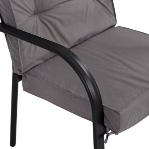 Metal armchair Endika, gray color with cushion 60x71x105cm Hm5680,01
