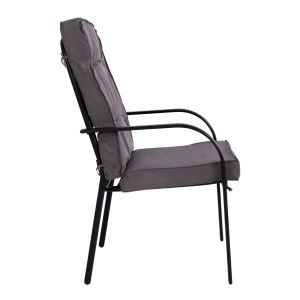 Metal armchair Endika, gray color with cushion 60x71x105cm Hm5680,01