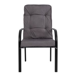 Metal armchair Endika, gray color with cushion 60x71x105cm Hm5680,01